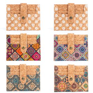Natural Floral Mosaic Print Card Wallets BAGD-295-MIX-6（6 units）